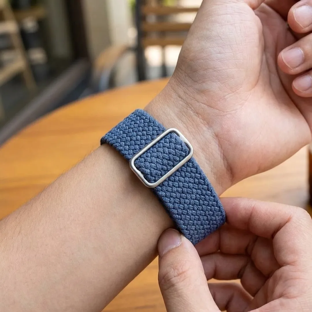 NUVEX Nylon Horloge Band 2 Stuks - Grijs/Zwart - One Size