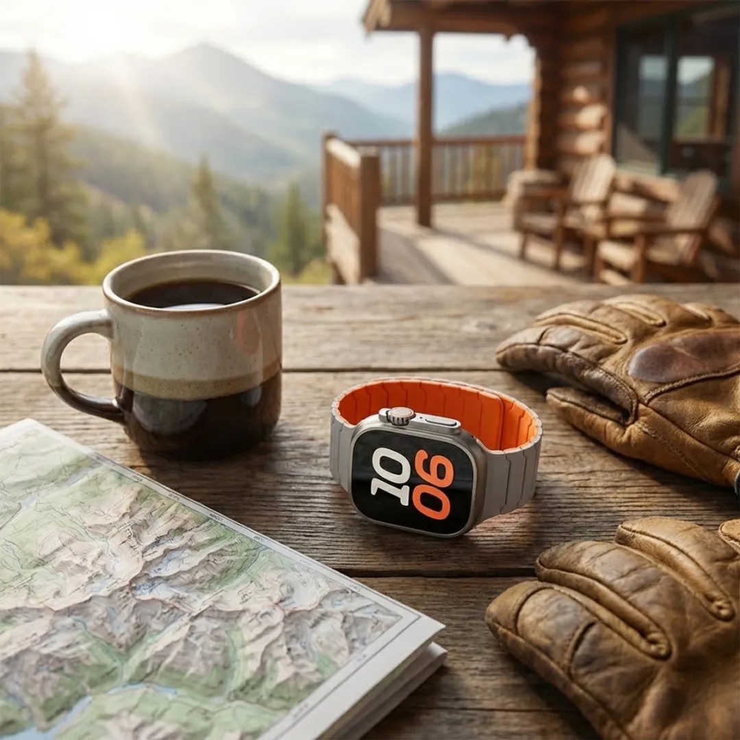 NUVEX Sterrenlicht Oranje Horlogeband Smartwatch - Apple Watch 38-42mm - Magnetisch Siliconen