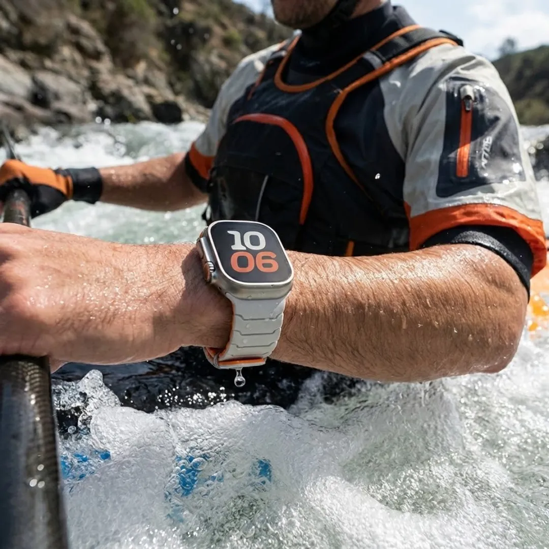 NUVEX Sterrenlicht Oranje Horlogeband Smartwatch - Apple Watch 38-42mm - Magnetisch Siliconen
