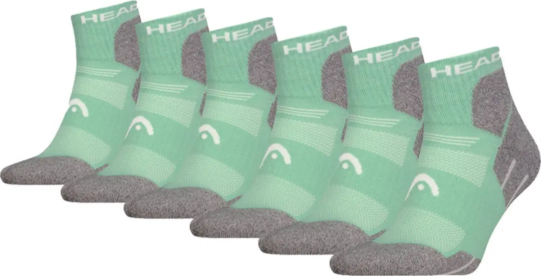 HEAD Wandelsokken All Climates Hiking Quarter - 6 paar - Halfhoge Hiking Sokken -Licht Groen - Maat 43/46