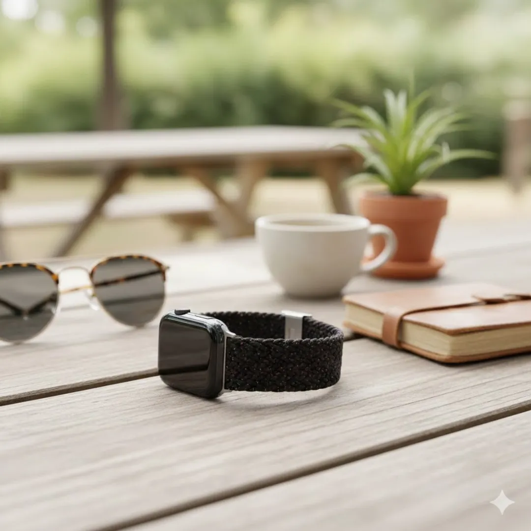 NUVEX Ruimte Zwart Horlogebandje Apple Watch - One Size