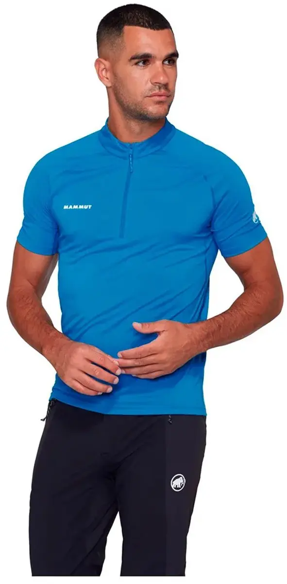Mammut Ducan Fl Half Rits T-shirt Met Korte Mouwen Blauw S Man