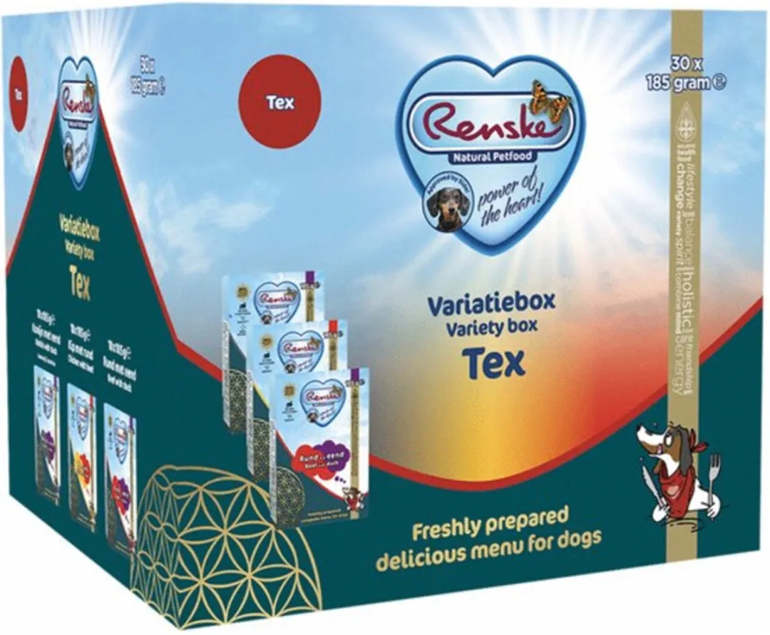 Renske Variatiebox Tex Hondenvoer - Eend/Kip/Rund 30x185g