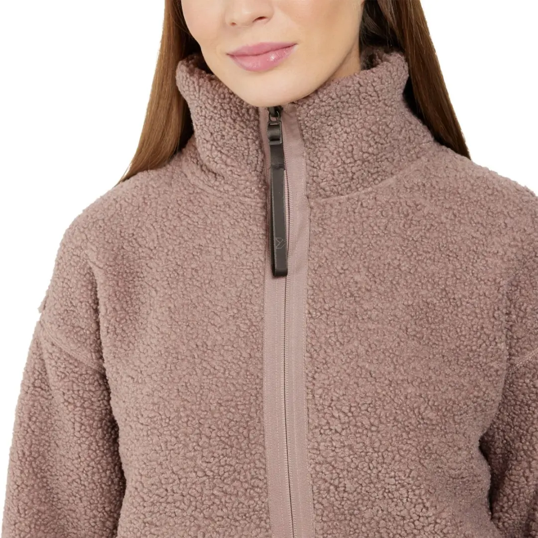 Didriksons Mella Full-Zip Dames Outdoorvest - Bark - afbeelding 6 van 6