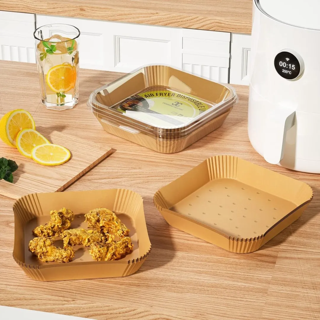 Bakpapier voor heteluchtfriteuse, 20 cm airfryer-bakpapier, airfryer-bakpapier, heteluchtfriteuse, bakpapier, airfryer-accessoires, bakpapier (100 stuks)