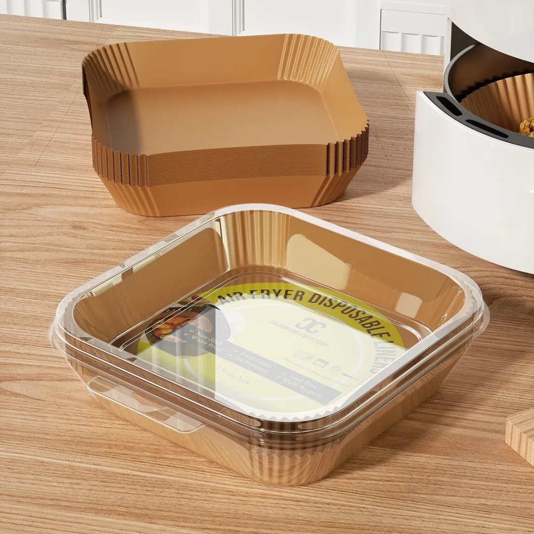 Bakpapier voor heteluchtfriteuse, 20 cm airfryer-bakpapier, airfryer-bakpapier, heteluchtfriteuse, bakpapier, airfryer-accessoires, bakpapier (100 stuks)