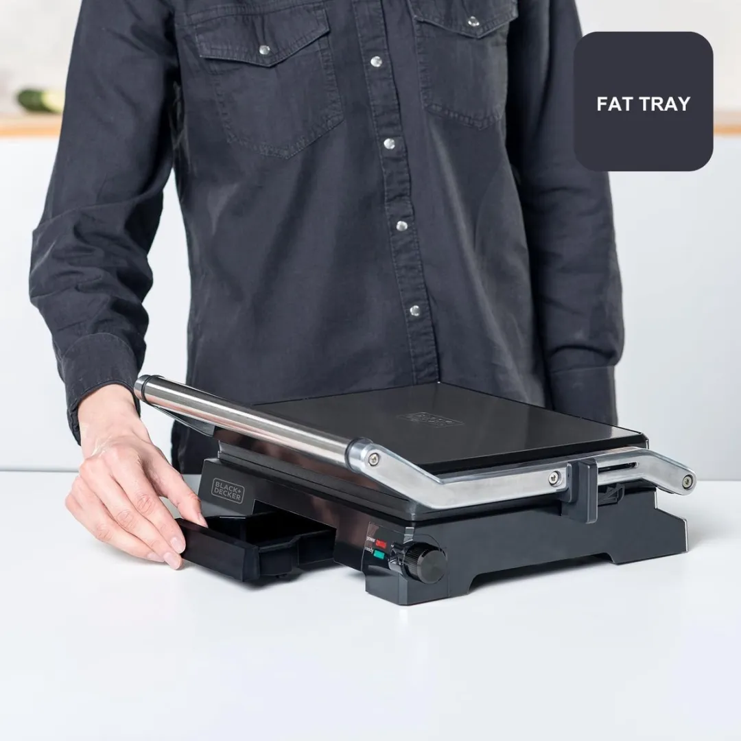 BLACK+DECKER BXGR2200E Contactgrill 2200W - 2 Platen - afbeelding 6 van 6