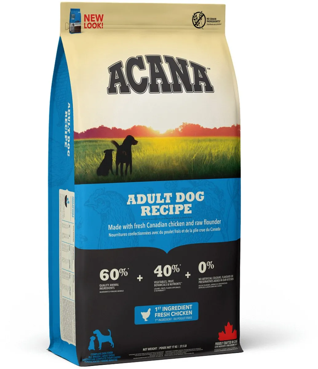 Acana Heritage Adult Kip & Kalkoen Hondenvoer 17kg