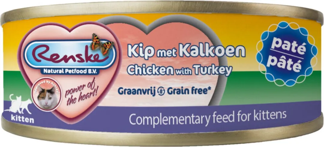 Renske Vers Kitten Paté Kip Met Kalkoen 70g - 24 Stuks