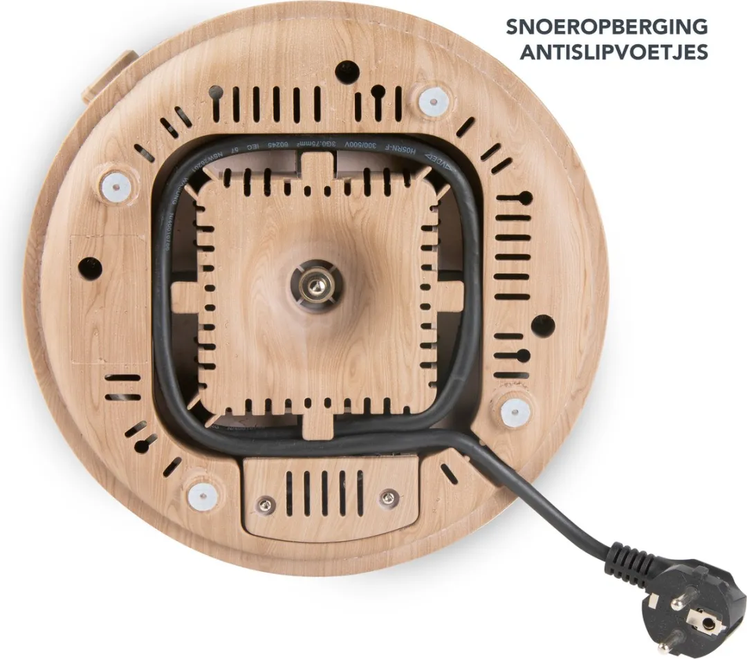 Domo DO736F Elektrische Fonduepan 1500W - 1,4L - 8 Personen - Hout/Wit