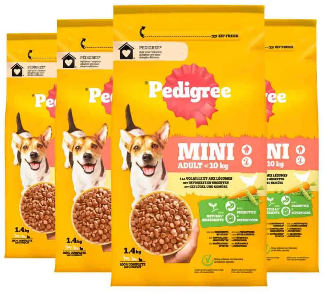 Pedigree Adult Mini Hondenbrokken Kip - 5,6 kg (4x1,4kg)