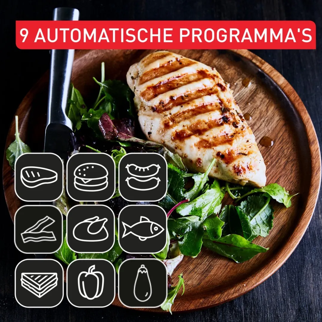 Tefal OptiGrill+ GC7228 Contactgrill - 2000W - Zwart