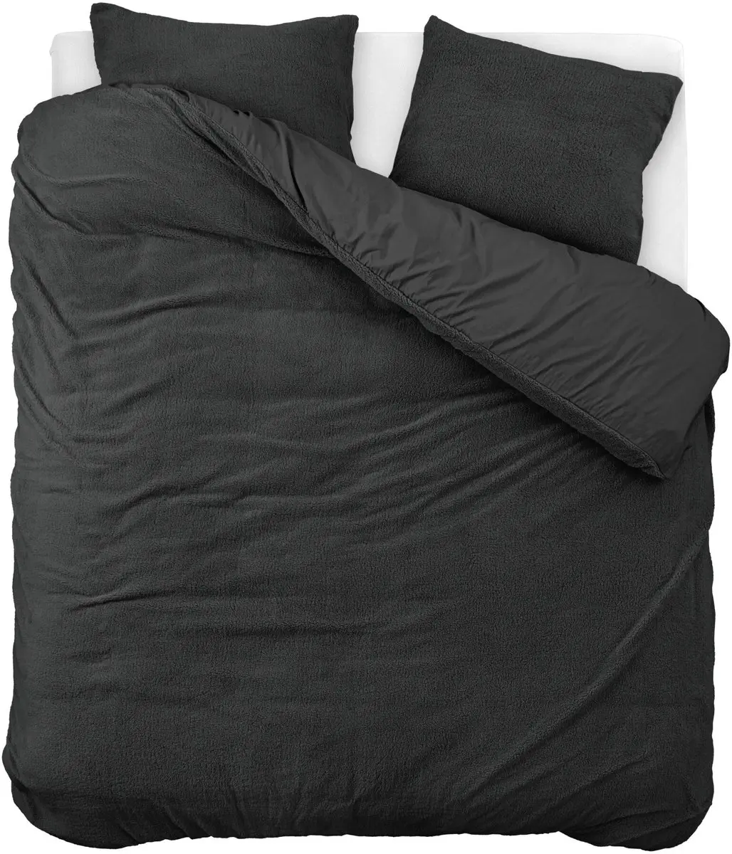 EMSA dekbedovertrek EMSA Teddy Antraciet 240 x 200/220 cm