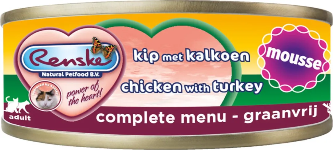 Renske Kattenvoer Mousse Kip - Kalkoen 70g - 24 Stuks