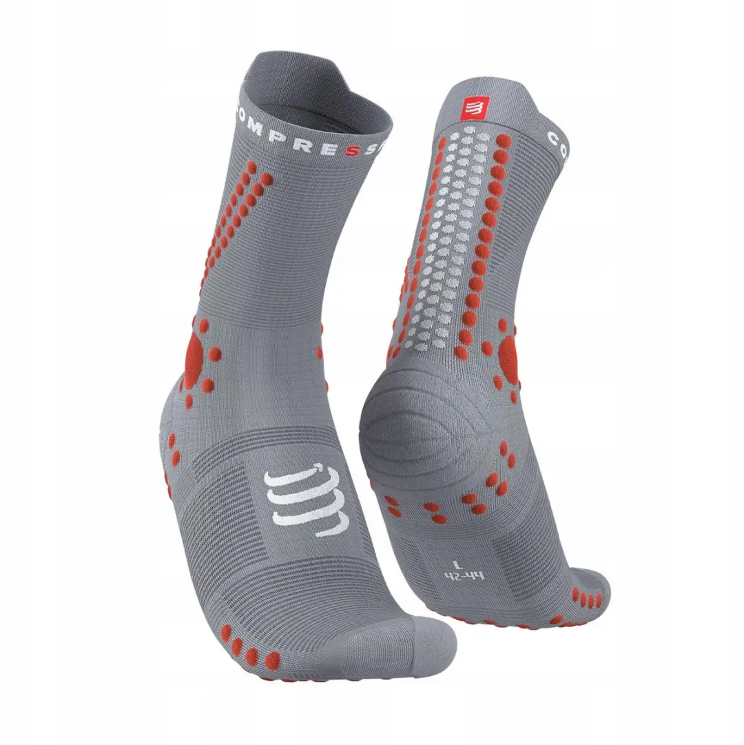 Compressport Pro Racing Sokken Trail V4.0 Crew Alloy Oranje 39-41