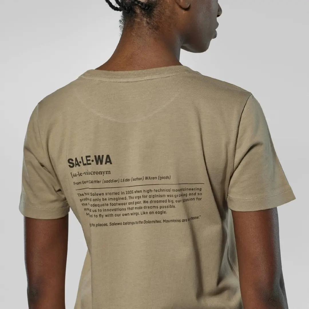 Salewa Eagle Vocab T-shirt Dames - L - Khaki - afbeelding 6 van 6