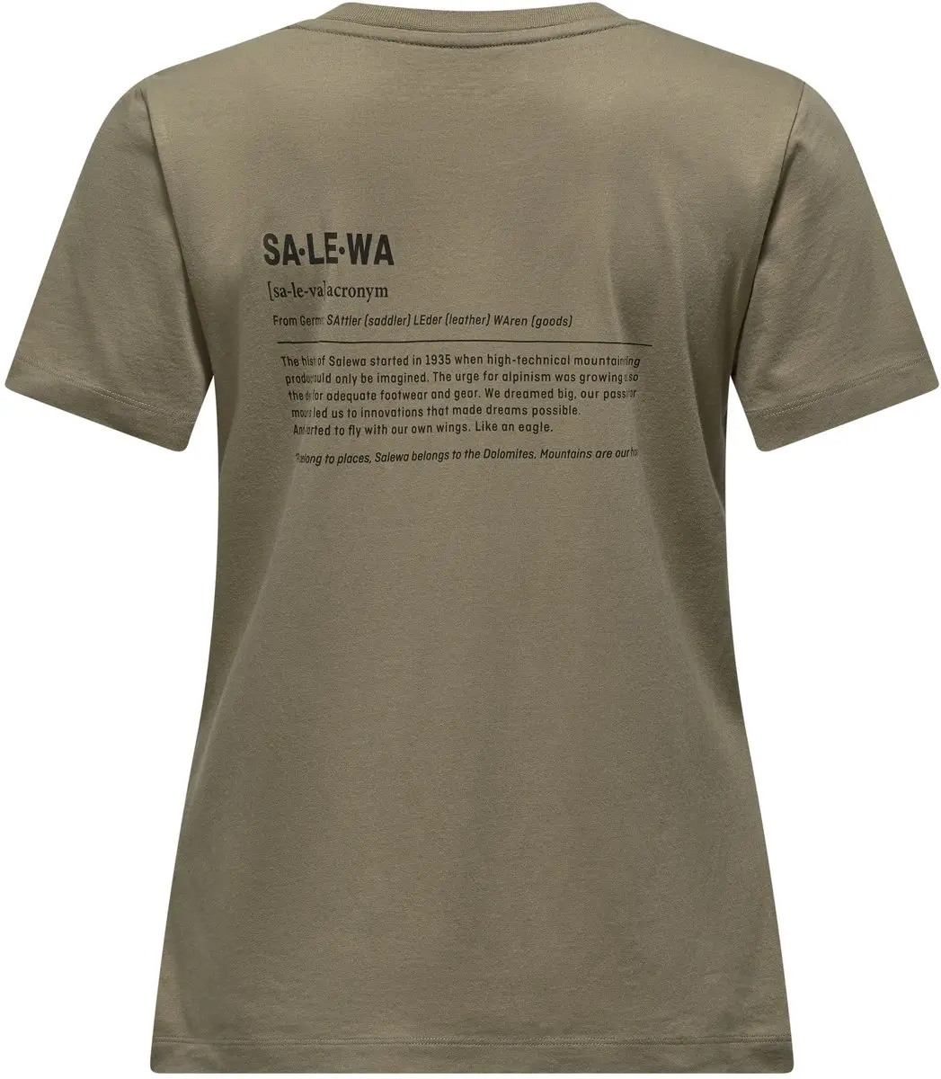 Salewa Eagle Vocab T-shirt Dames - L - Khaki - afbeelding 4 van 6