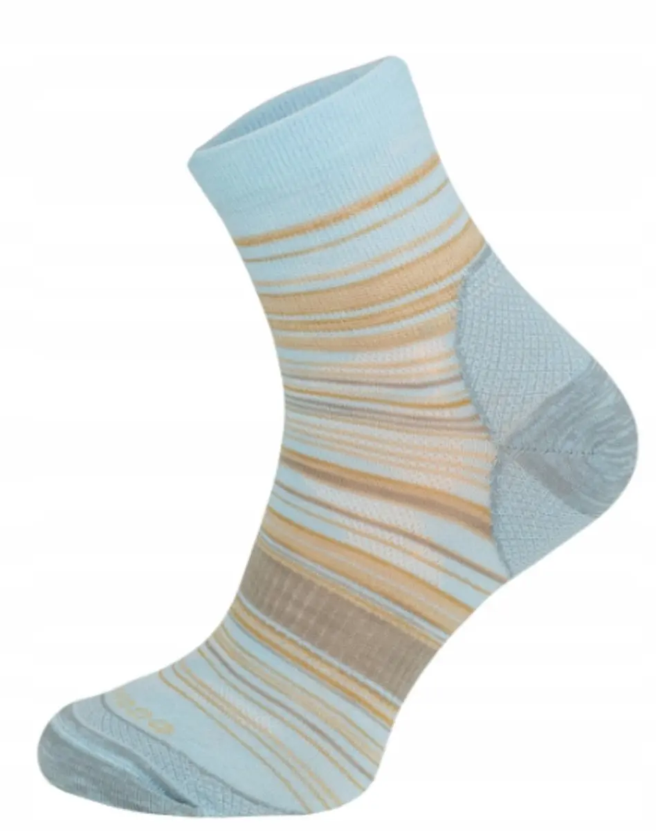 Comodo TR21 Merino Wandelsokken Quarter Stripe Blauw Zand 39-42