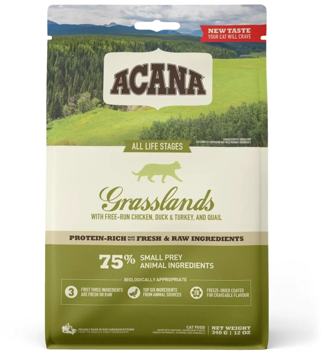Acana Cat Grasslands Lam & Eend & Witvis Kattenvoer 340g