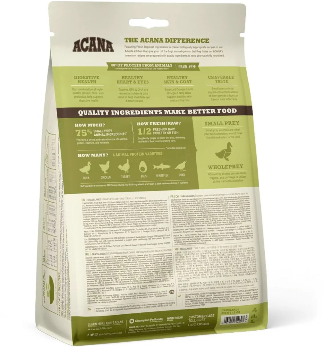 Acana Cat Grasslands Lam & Eend & Witvis Kattenvoer 340g