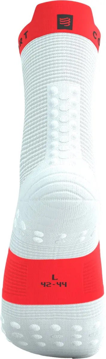 Compressport Pro Racing v4.0 Run High Sokken - Wit/Fluo Rood - afbeelding 5 van 6