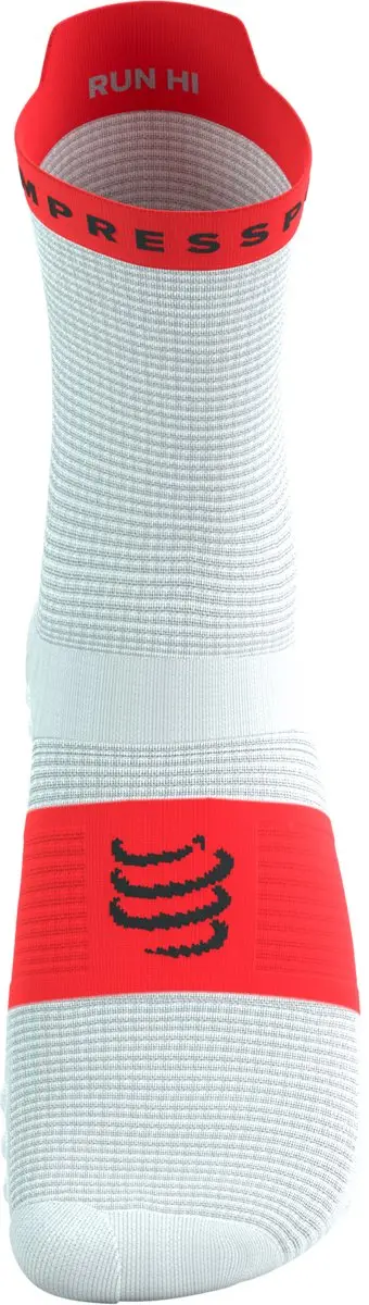 Compressport Pro Racing v4.0 Run High Sokken - Wit/Fluo Rood - afbeelding 2 van 6