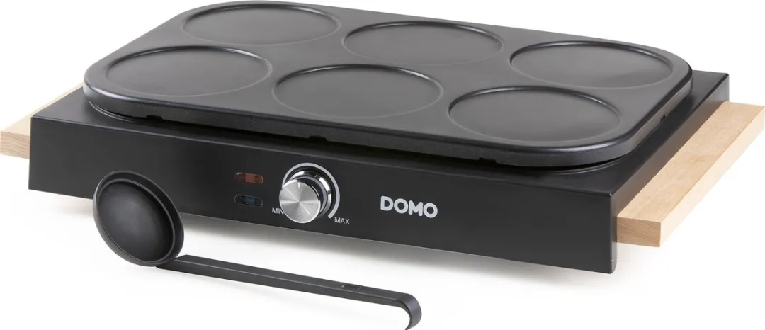 Domo DO8717PN Pannenkoekenmaker 1000W - 6 Personen - Zwart