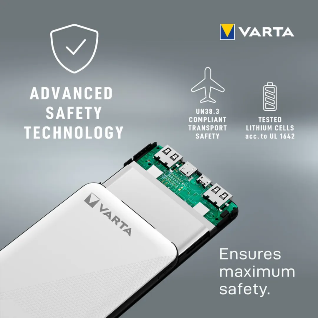 Varta Powerbank Energy 5000mAh 784000238 - 3x Opladen - Wit