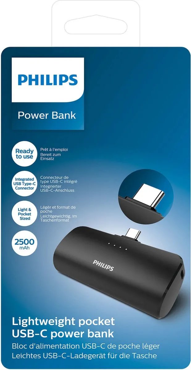 Philips DLP2510V/00 Powerbank 2500mAh - Zwart