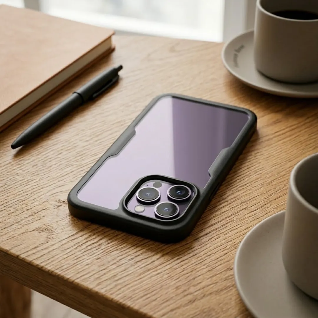 NUVEX iPhone 15 Pro Max Hoesje - Zwart Transparant