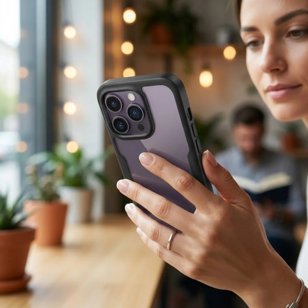 NUVEX iPhone 15 Pro Max Hoesje - Zwart Transparant