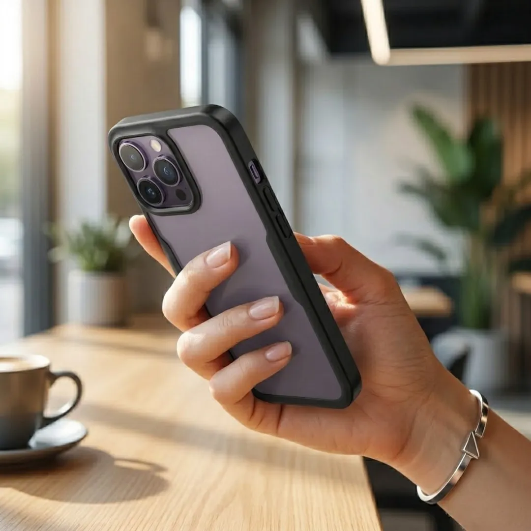 NUVEX iPhone 15 Pro Max Hoesje - Zwart Transparant