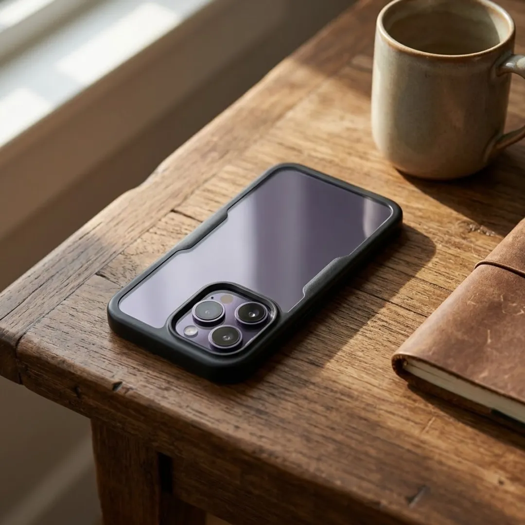 NUVEX iPhone 15 Pro Max Hoesje - Zwart Transparant