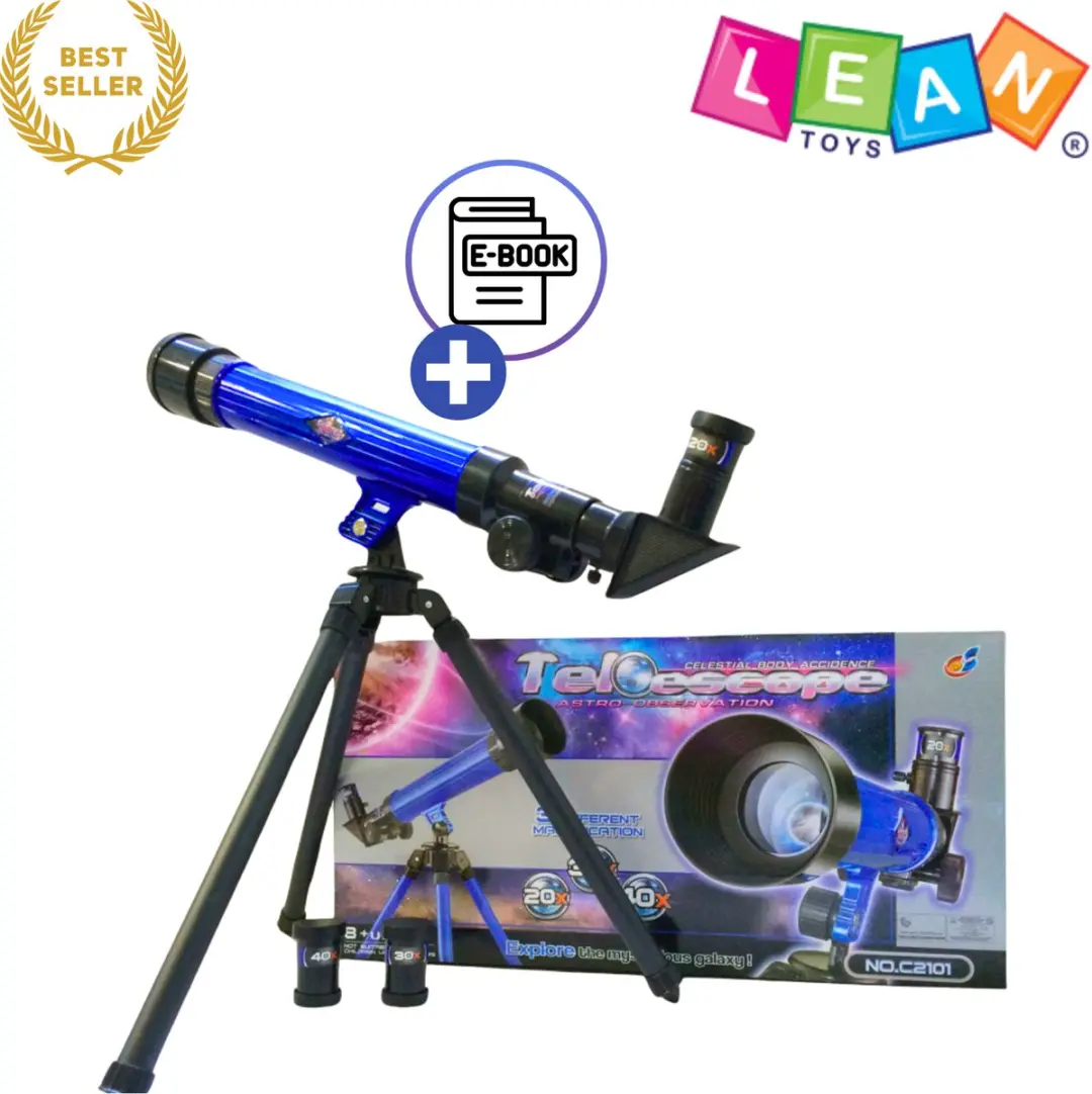 LEAN Toys Educatieve Blauwe Telescoop met Statief