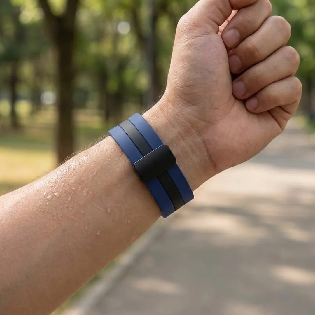 NUVEX Blauw Zwart Siliconen Horlogebandje 20mm - Samsung Galaxy Watch