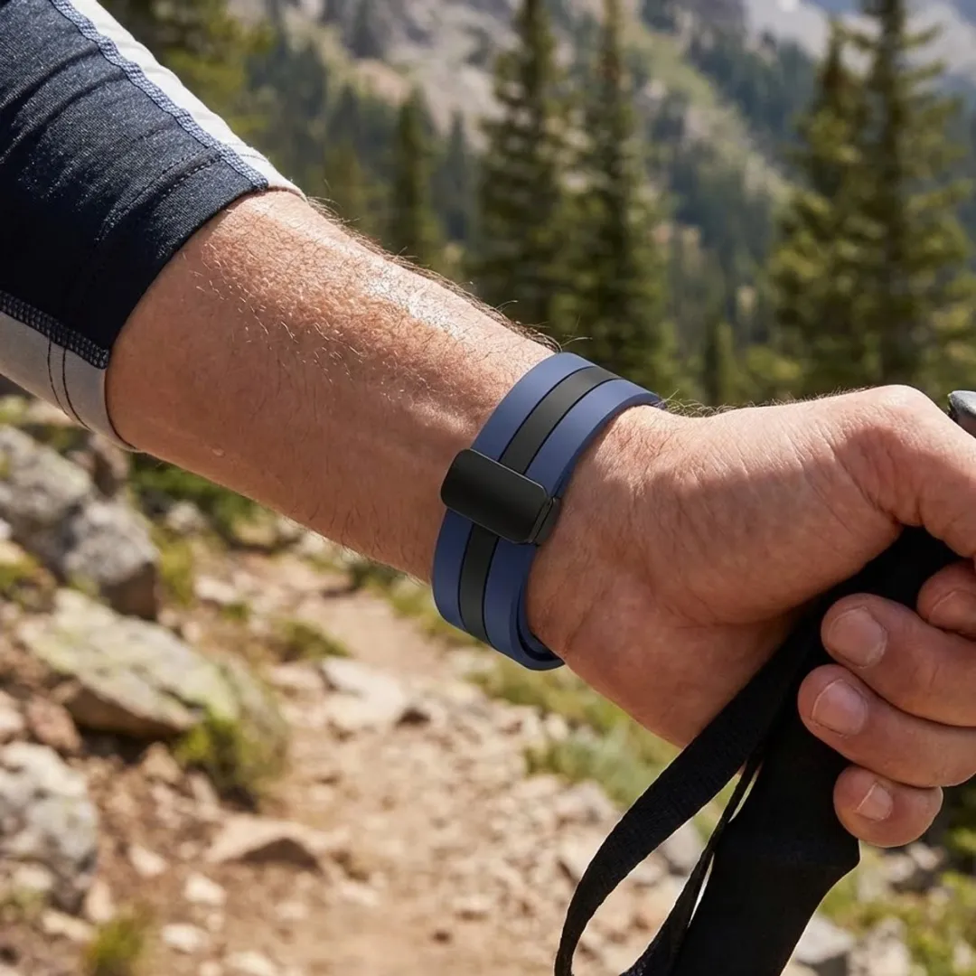 NUVEX Blauw Zwart Siliconen Horlogebandje 20mm - Samsung Galaxy Watch