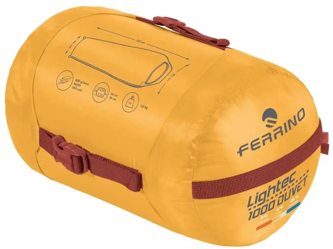 Ferrino Lightech 1000 Duvet RDS Down Slaapzak - 0°C - Geel - afbeelding 2 van 2