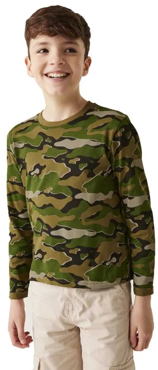 Regatta Wenbie Iii T-shirt Met Lange Mouwen Groen 9-10 Years Jongens,Meisjes