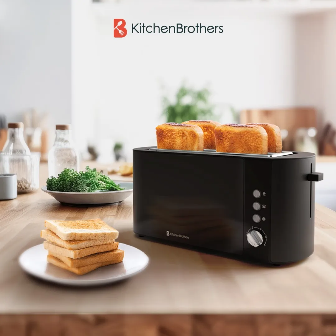 KitchenBrothers KB4093 Broodrooster 1520W - 4 Sandwiches - Zwart