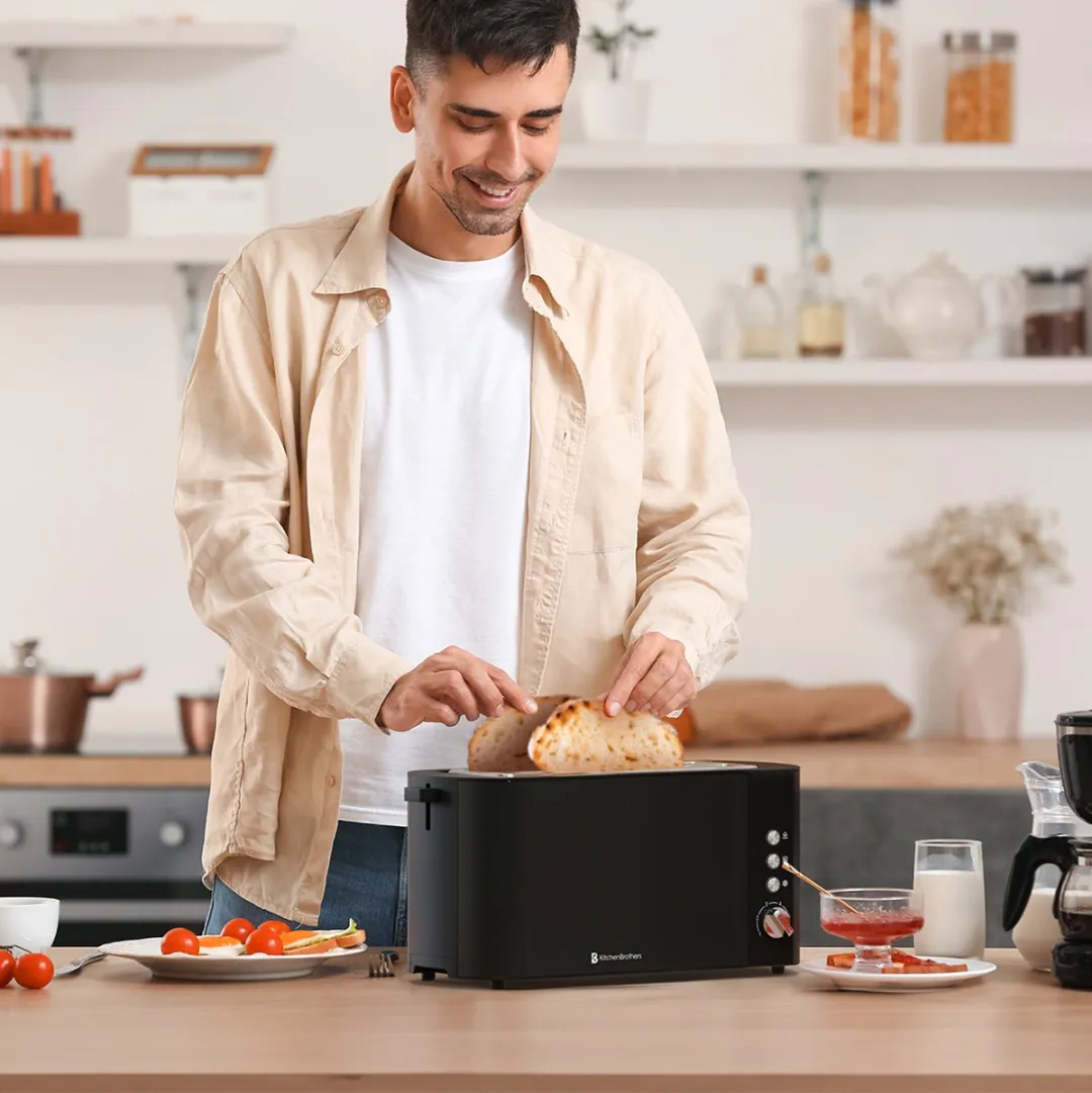 KitchenBrothers KB4093 Broodrooster 1520W - 4 Sandwiches - Zwart
