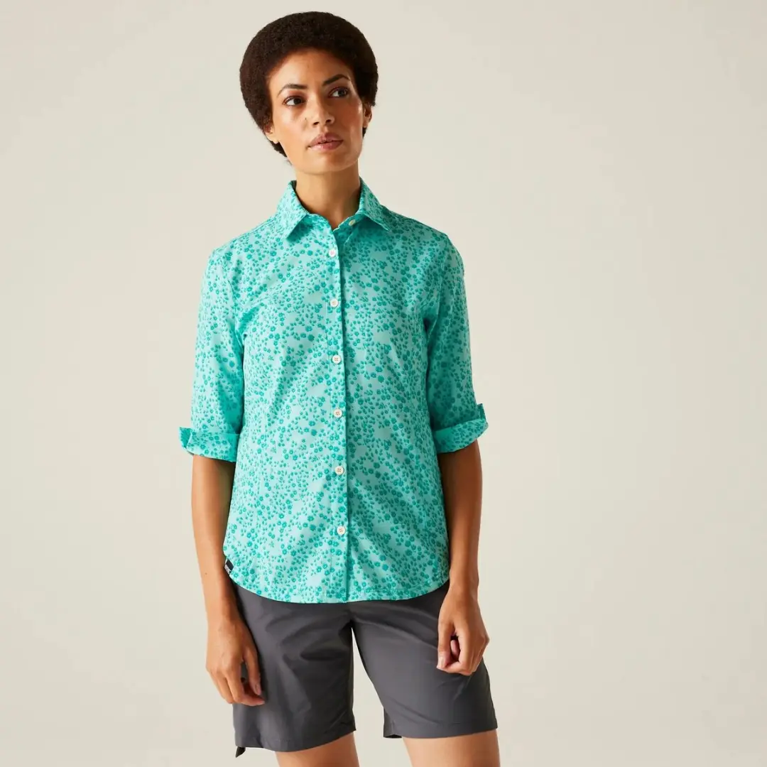 Regatta Kinnis Dameshemd - Aruba Blue Meadow Print - afbeelding 2 van 2