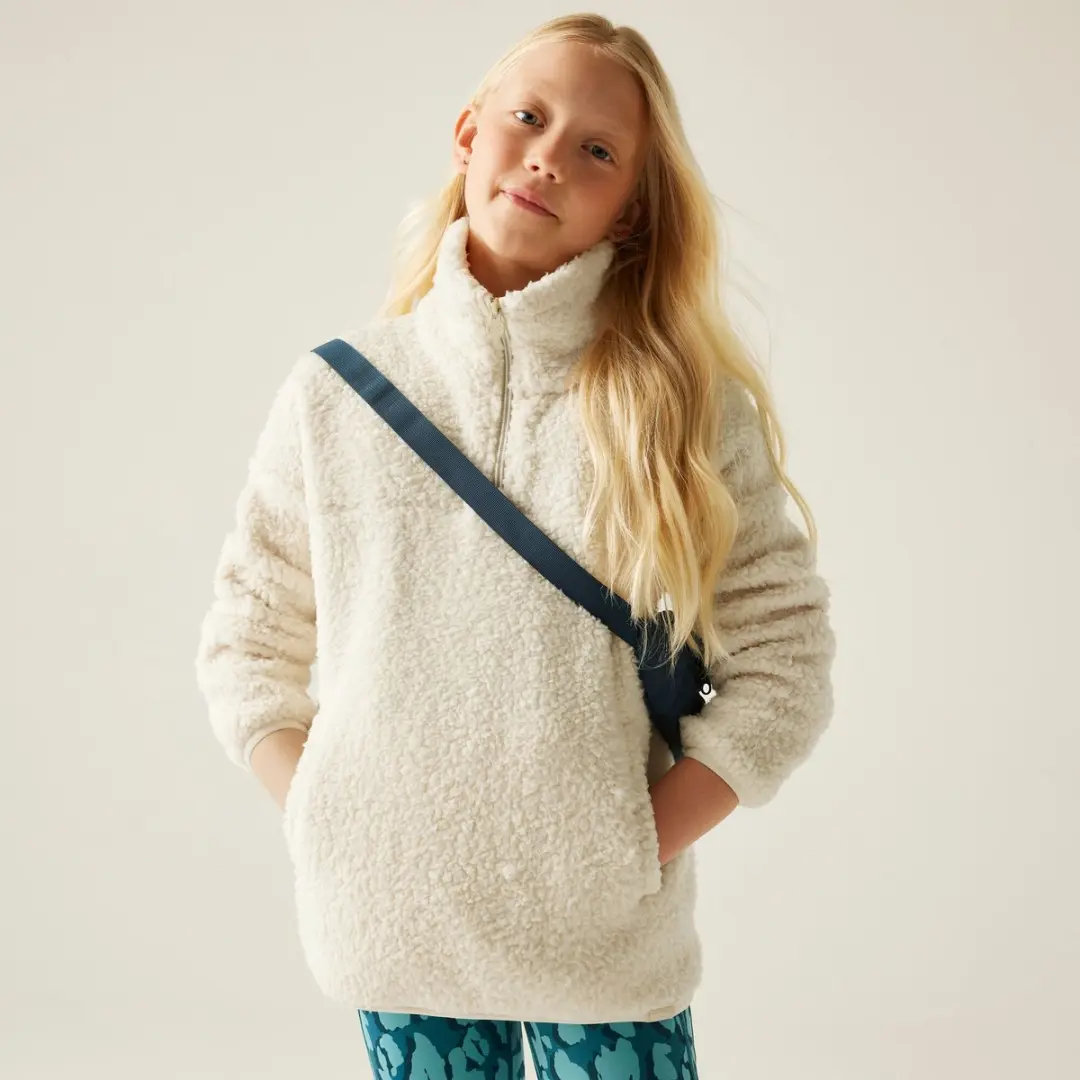 Regatta-Kaliza fleece met halve rits voor kinderen-Room