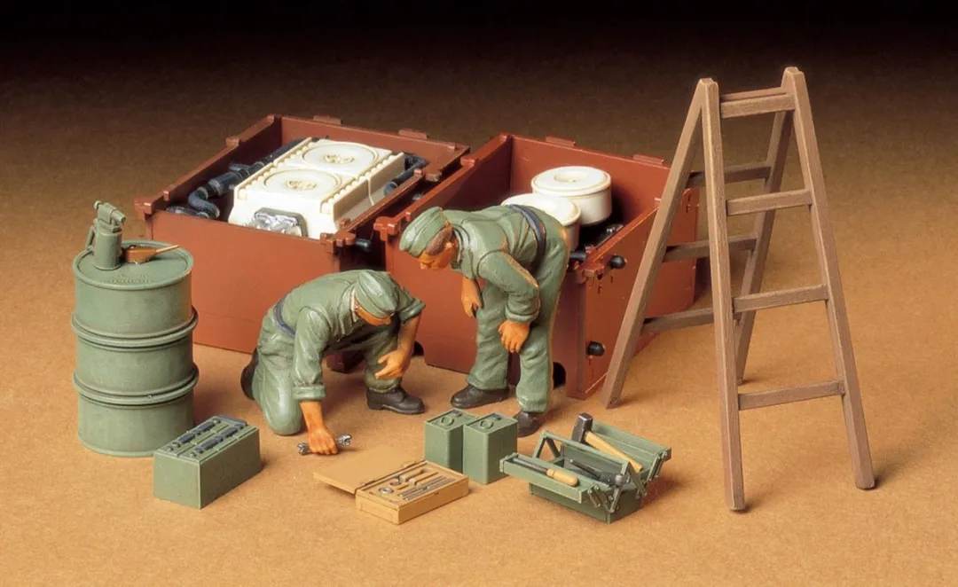 Tamiya 35180 Diorama-Set Duitse Motoronderhoud