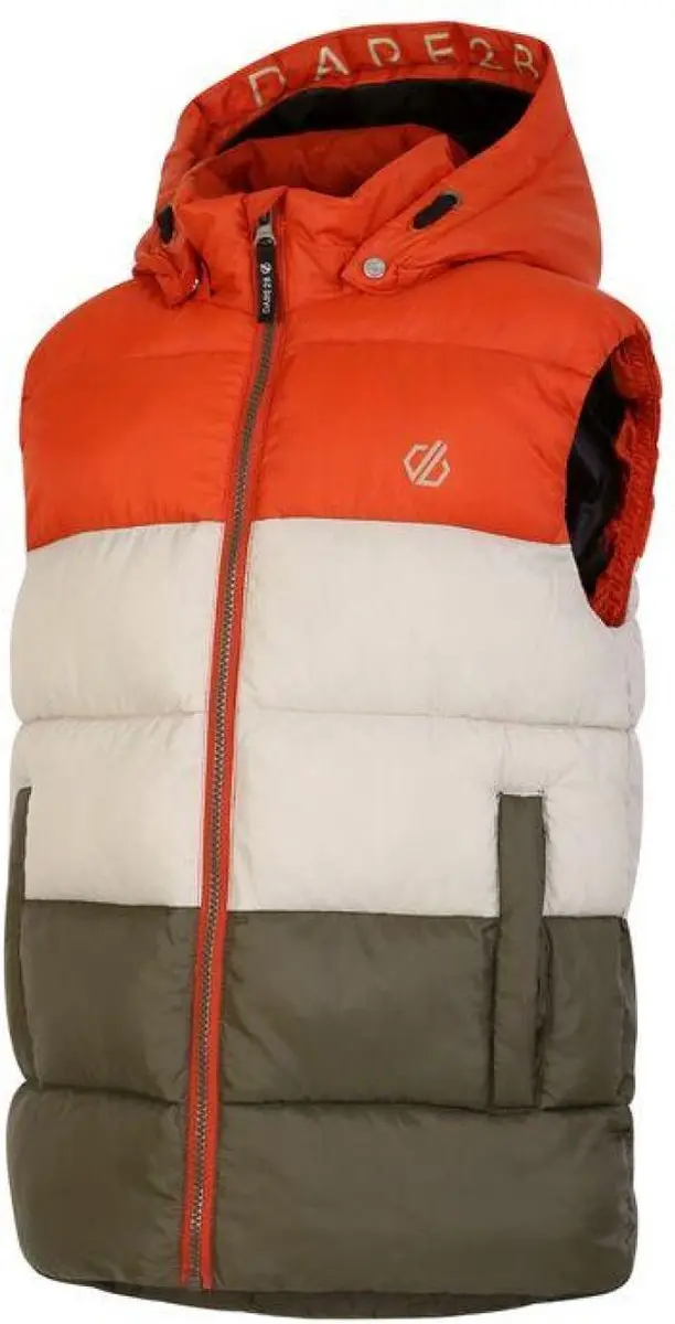 Dare 2b Jolly Mouwloos Kinderjack - Groen/Oranje - 122/128 - afbeelding 4 van 6