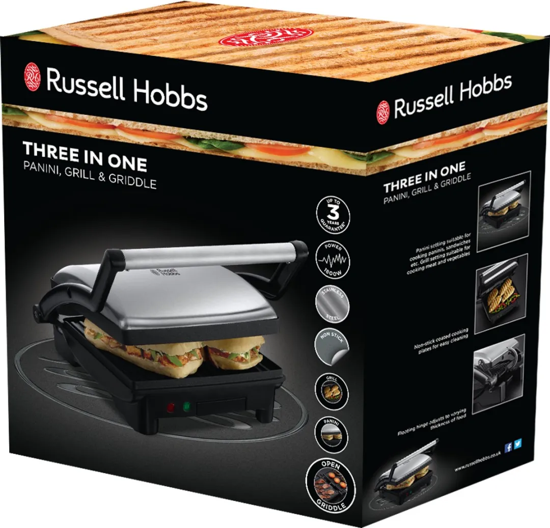 Russell Hobbs Cook at Home 17888-56 Paninimaker 1800W - Grijs