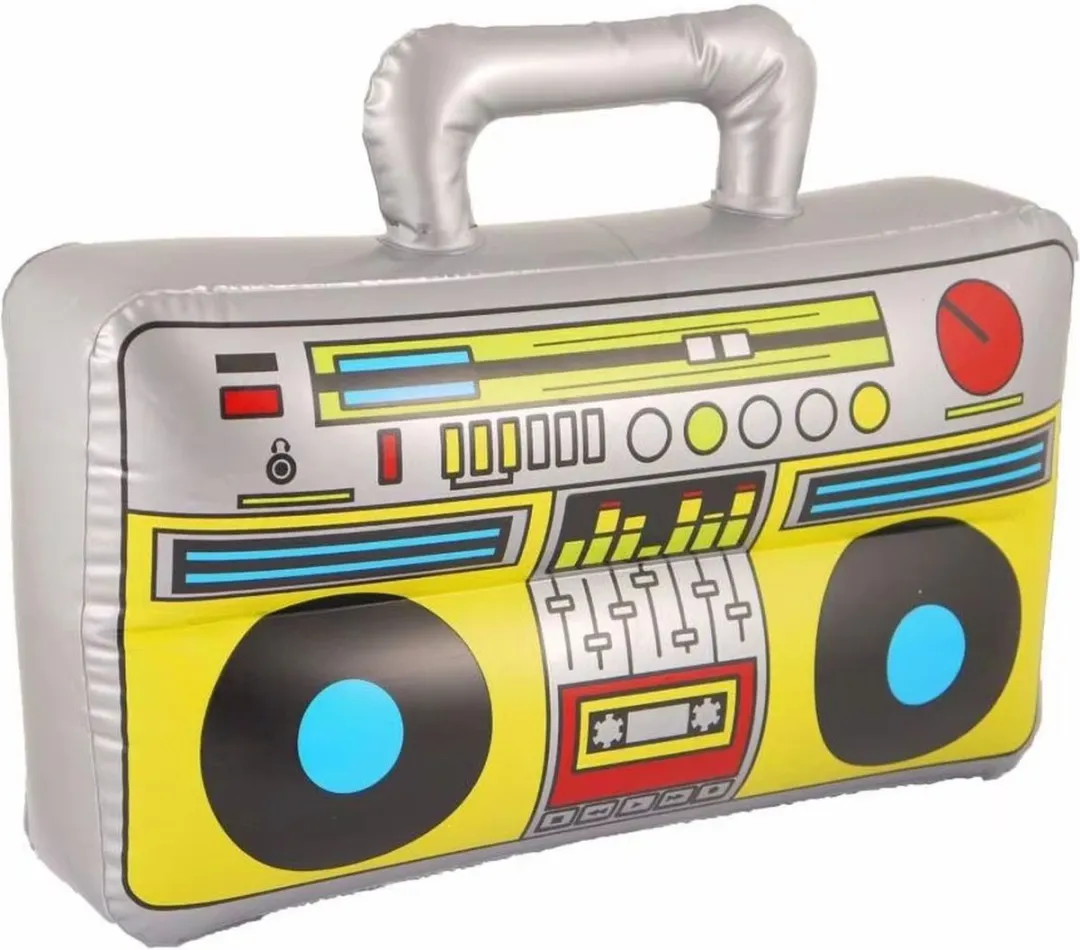 RedParrot Opblaasbare Retro Boombox Ballon - 42cm - Zilver