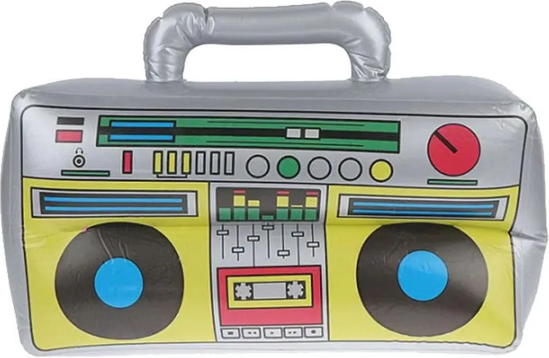 RedParrot Opblaasbare Retro Boombox Ballon - 42cm - Zilver