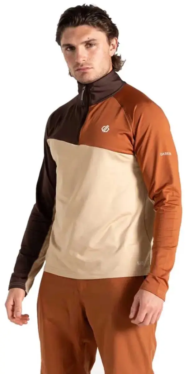 Dare2b Dignify Iii Core Stretch Sweatshirt Met Halve Rits Bruin M Man