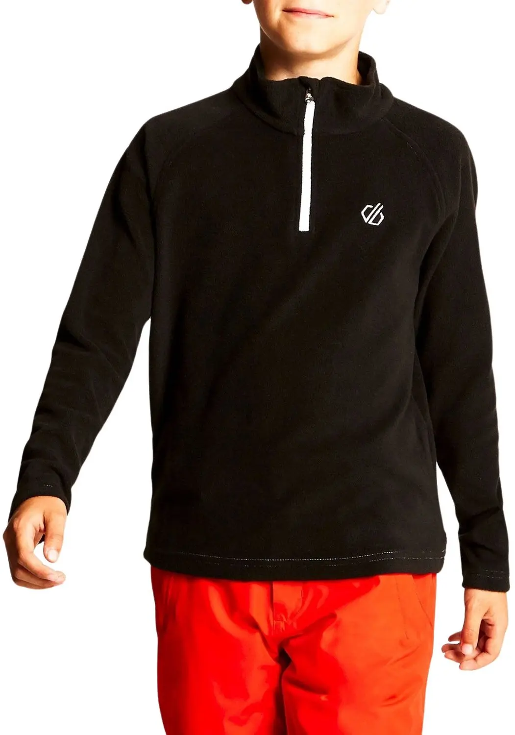 Dare 2B, Freehand Fleece Kinderskipully met Halve Rits, Zwart, Maat 158