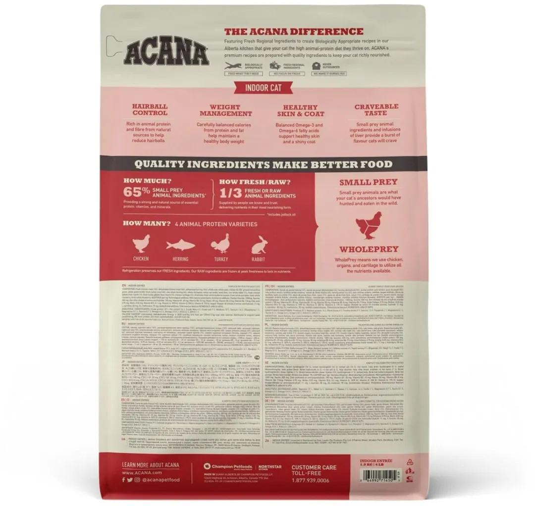 Acana Cat Indoor Entrée Kip & Kalkoen - 1.8 kg